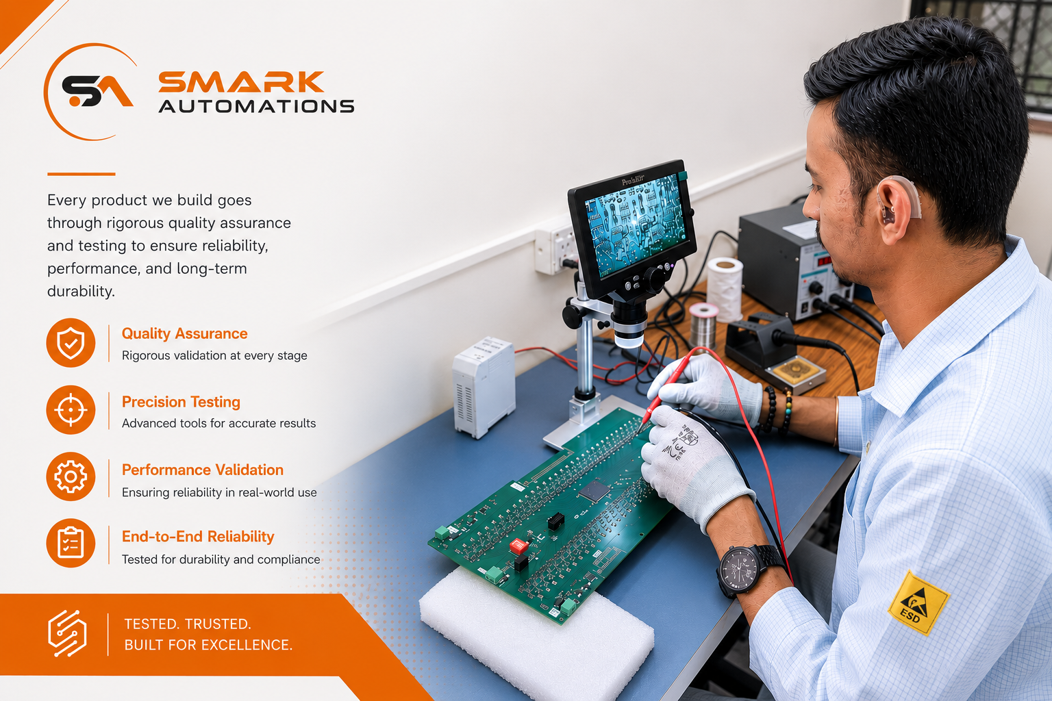 Quality assurance and ESD-safe testing